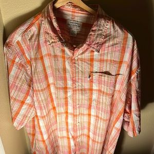Ralph Lauren Polo Jeans Co Mens Plaid Camp Shirt Color Orange/White Size 2XL
